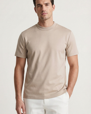 MERCERIZED COTTON TEE - BEIGE
