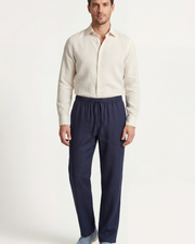 CATANIA LINEN TROUSERS - BLUE