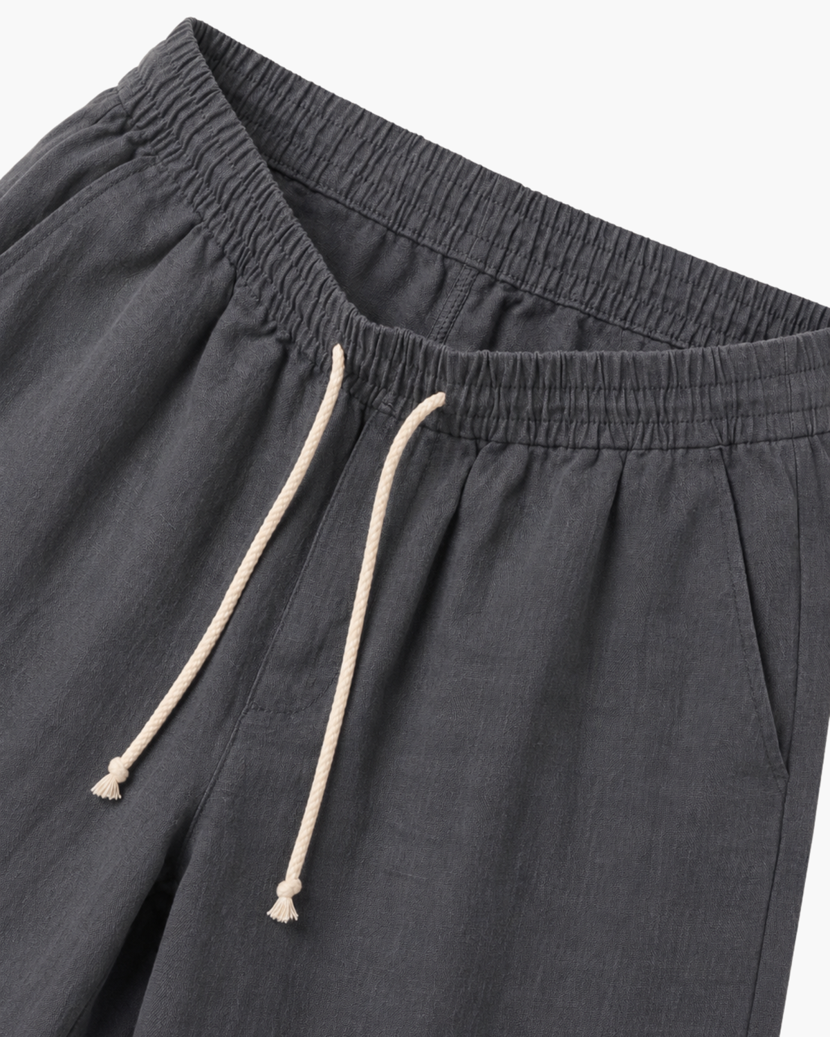 LECCI LINEN DRAWSTRING SHORT - GREY