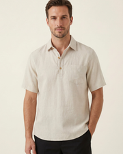 MONZA LINEN POLO - BEIGE