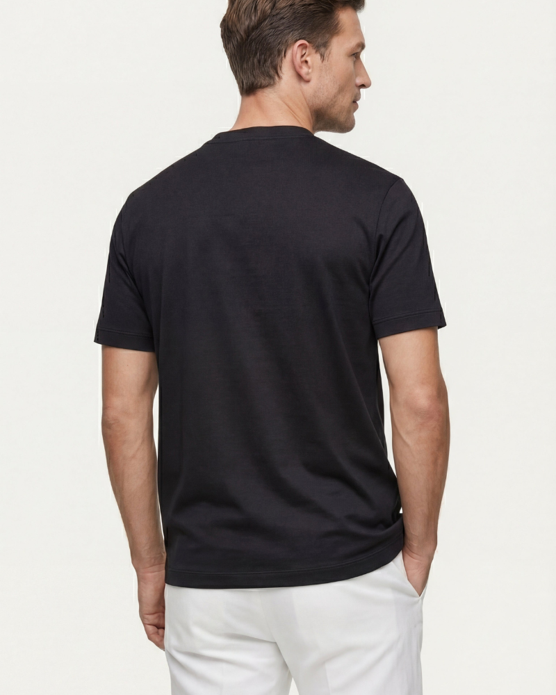MERCERIZED COTTON TEE - BLACK