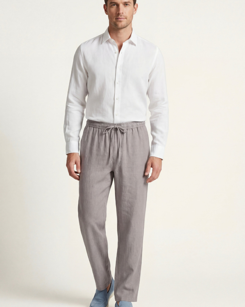 CATANIA LINEN TROUSERS - GREY