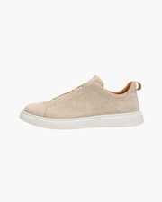 SUEDE SLIP-ON SNEAKER – SAND