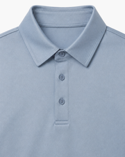 MERCERIZED COTTON POLO - SEA BLUE