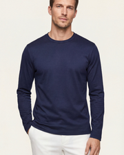 MERCERIZED COTTON LONGSLEEVE - NAVY