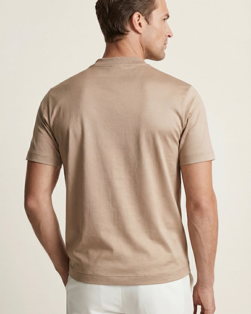 MERCERIZED COTTON TEE - SAND