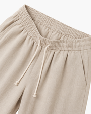 LECCI LINEN DRAWSTRING SHORT - BEIGE