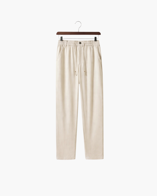 CAPRI STRETCH LINEN TROUSER - SAND