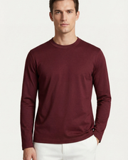 MERCERIZED COTTON LONGSLEEVE - BURGUNDY