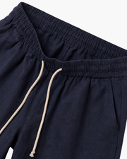 LECCI LINEN DRAWSTRING SHORT - NAVY