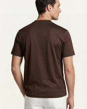 MERCERIZED COTTON TEE - ESPRESSO