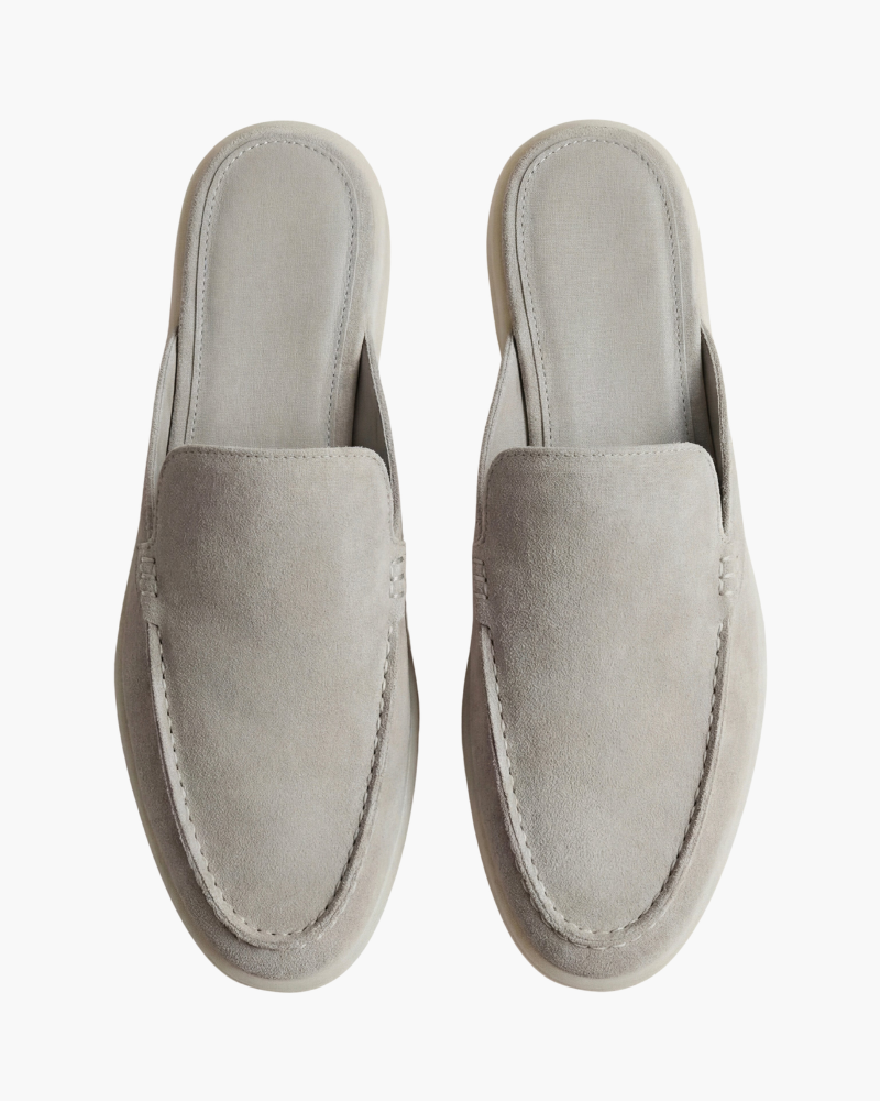 PORTSIDE SUEDE MULE - LIGHT GREY