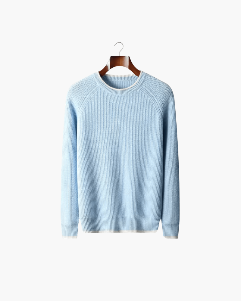 MERINO TWO-TONE CREWNECK