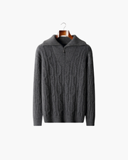 CASHMERE CABLE HALF ZIP
