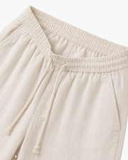 LECCI LINEN DRAWSTRING SHORT - WHITE