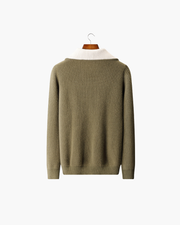 MERINO HALF ZIP REFINED SWEATER