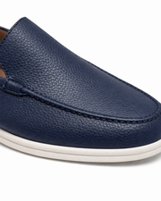 ALVERO LEATHER LOAFER - NAVY