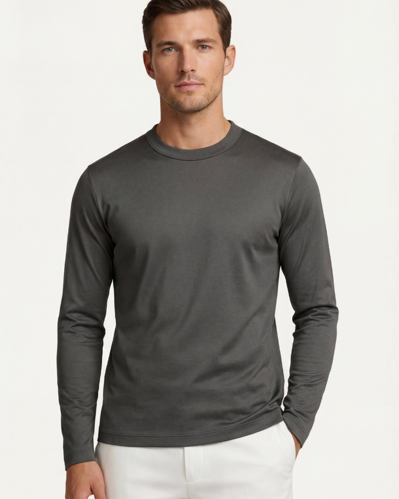 MERCERIZED COTTON LONGSLEEVE - GREY