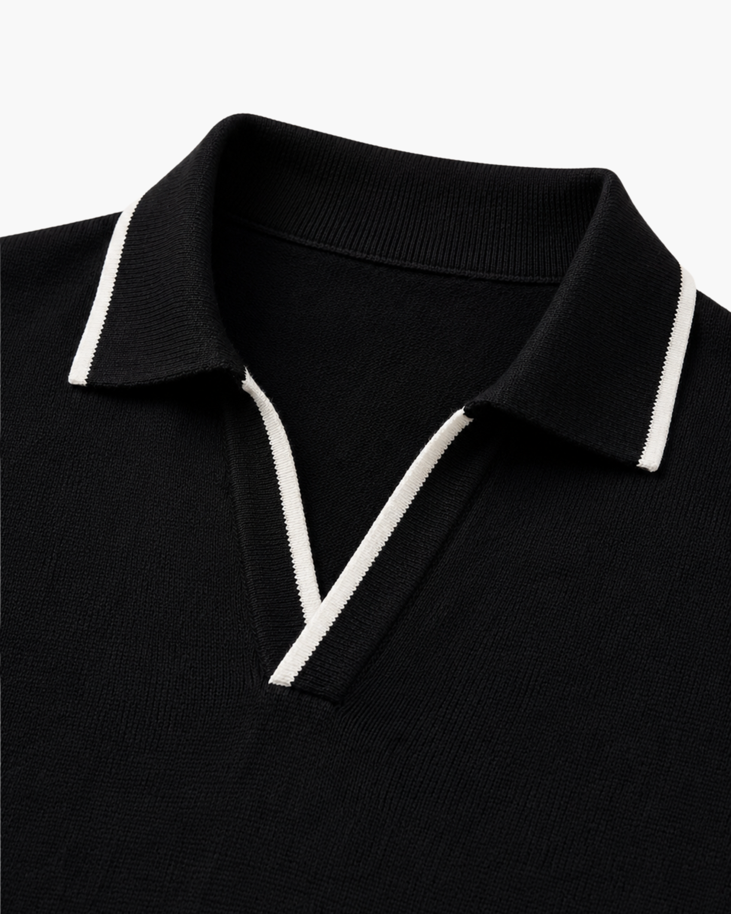 RIVARO KNITTED POLO - BLACK