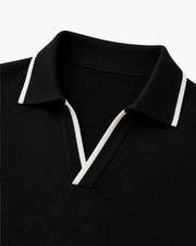 RIVARO KNITTED POLO - BLACK