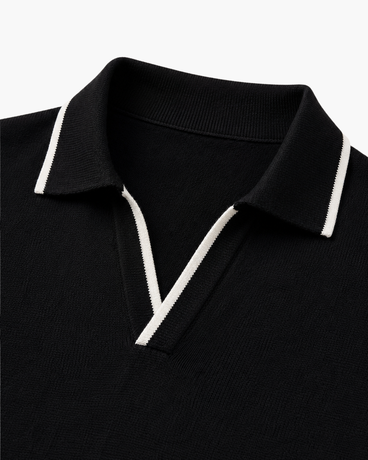 RIVARO KNITTED POLO - BLACK