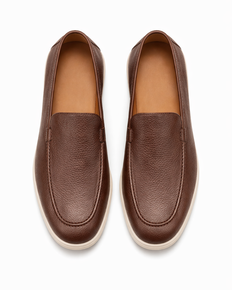 ALVERO LEATHER LOAFER - BROWN