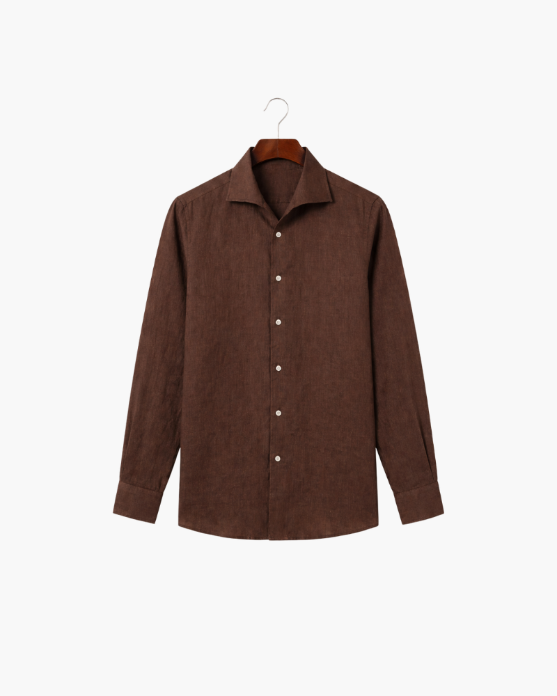 CAPRI LINEN SHIRT - BROWN