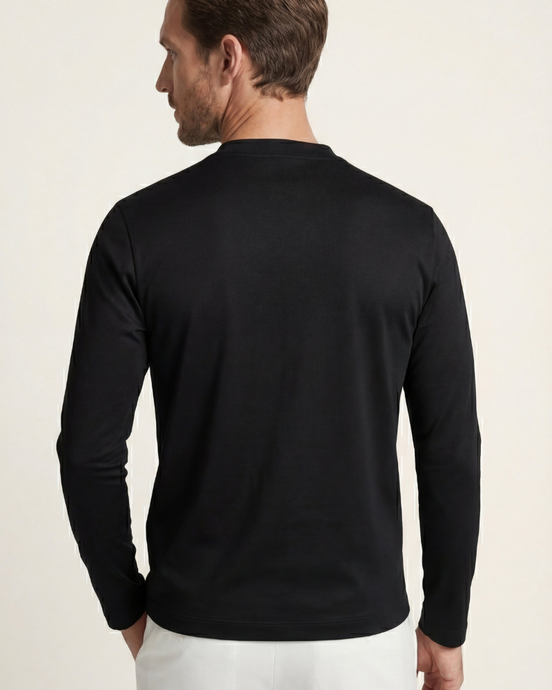 MERCERIZED COTTON LONGSLEEVE - BLACK