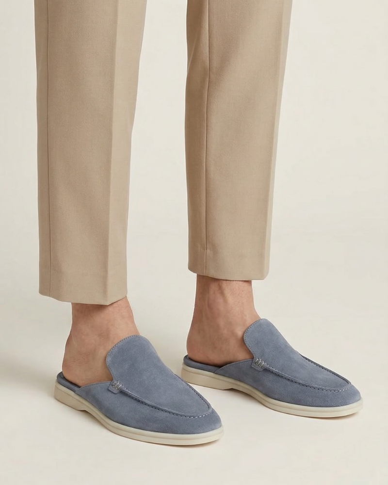 PORTSIDE SUEDE MULE - SEA BLUE