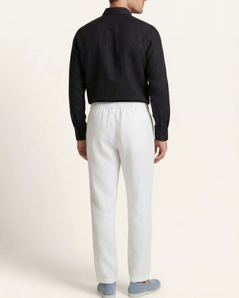 CATANIA LINEN TROUSERS - WHITE