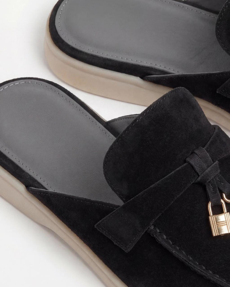SEASIDE SUEDE MULE - BLACK