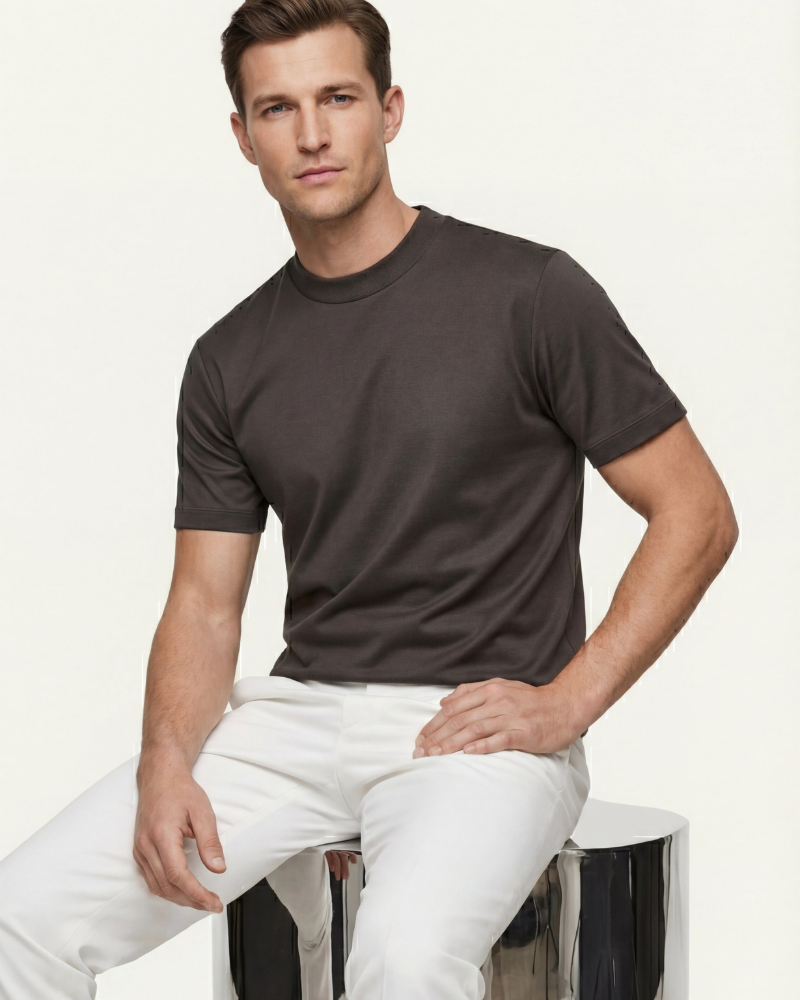 MERCERIZED COTTON TEE - GREY