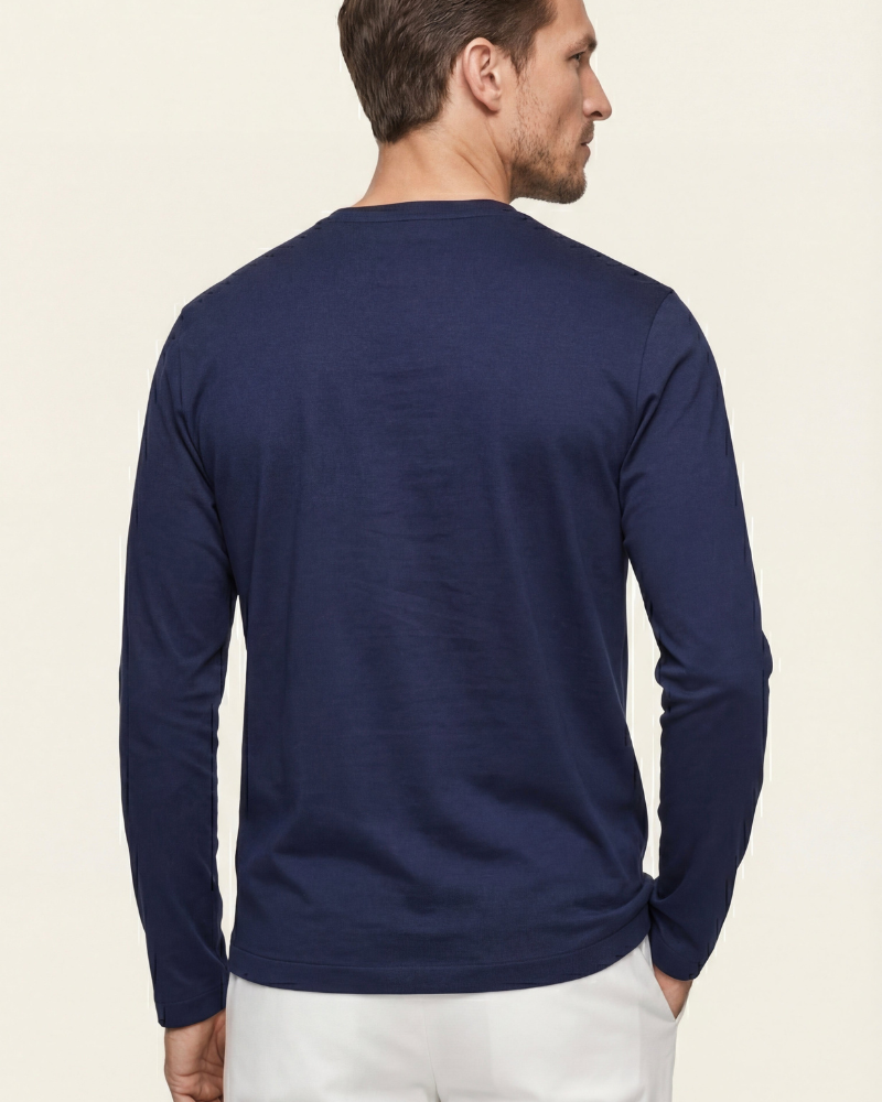 MERCERIZED COTTON LONGSLEEVE - NAVY