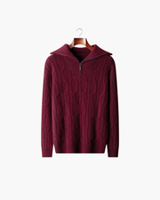 CASHMERE CABLE HALF ZIP