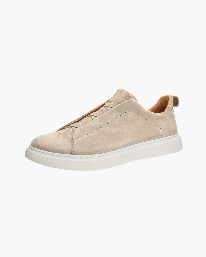 SUEDE SLIP-ON SNEAKER – SAND