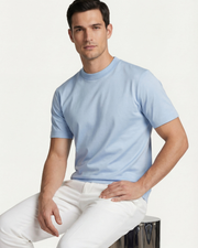 MERCERIZED COTTON TEE - OCEAN BLUE