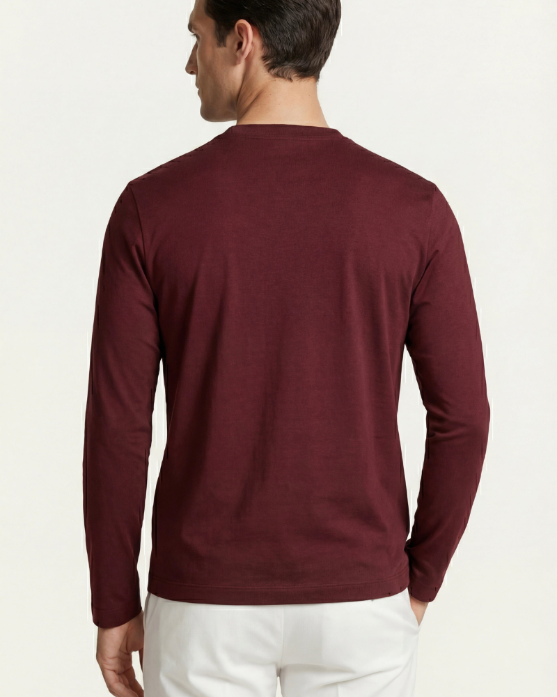 MERCERIZED COTTON LONGSLEEVE - BURGUNDY