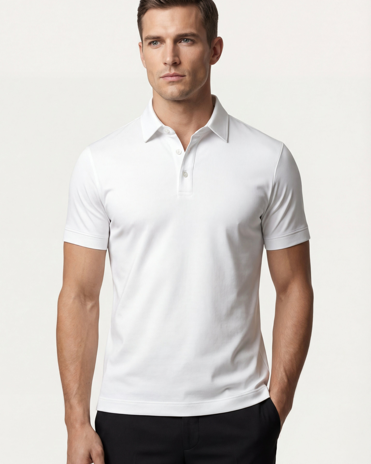MERCERIZED COTTON POLO - WHITE