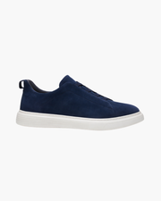 SUEDE SLIP-ON SNEAKER – NAVY BLUE