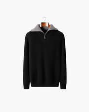 MERINO HALF ZIP REFINED SWEATER