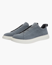 SUEDE SLIP-ON SNEAKER – LIGHT BLUE