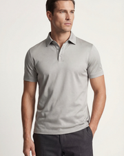 MERCERIZED COTTON POLO - GREY