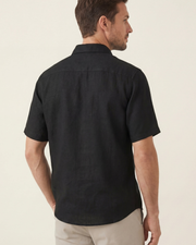 MONZA LINEN POLO - BLACK