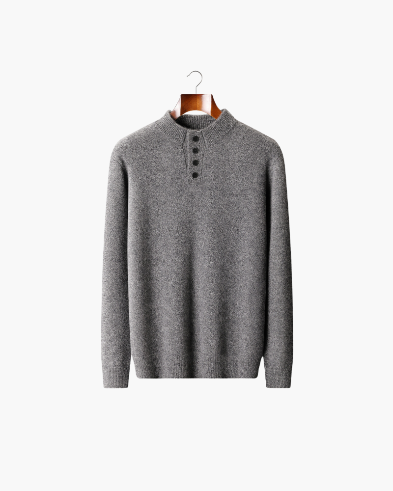 CASHMERE BUTTON CLASSIC SWEATER