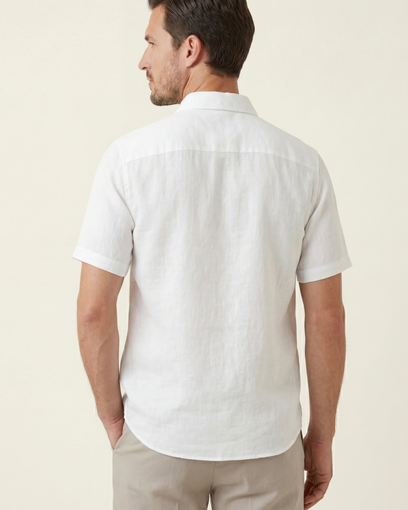 MONZA LINEN POLO - WHITE