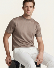 MERCERIZED COTTON TEE - TAUPE