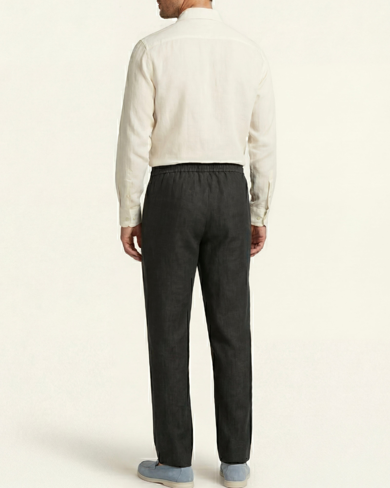 CATANIA LINEN TROUSERS - BLACK