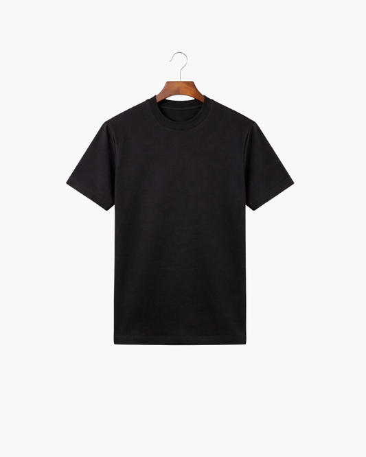 MERCERIZED COTTON TEE - BLACK