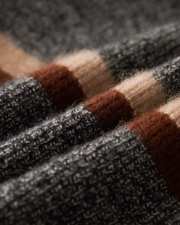 CASHMERE STRIPED ZIP CARDIGAN