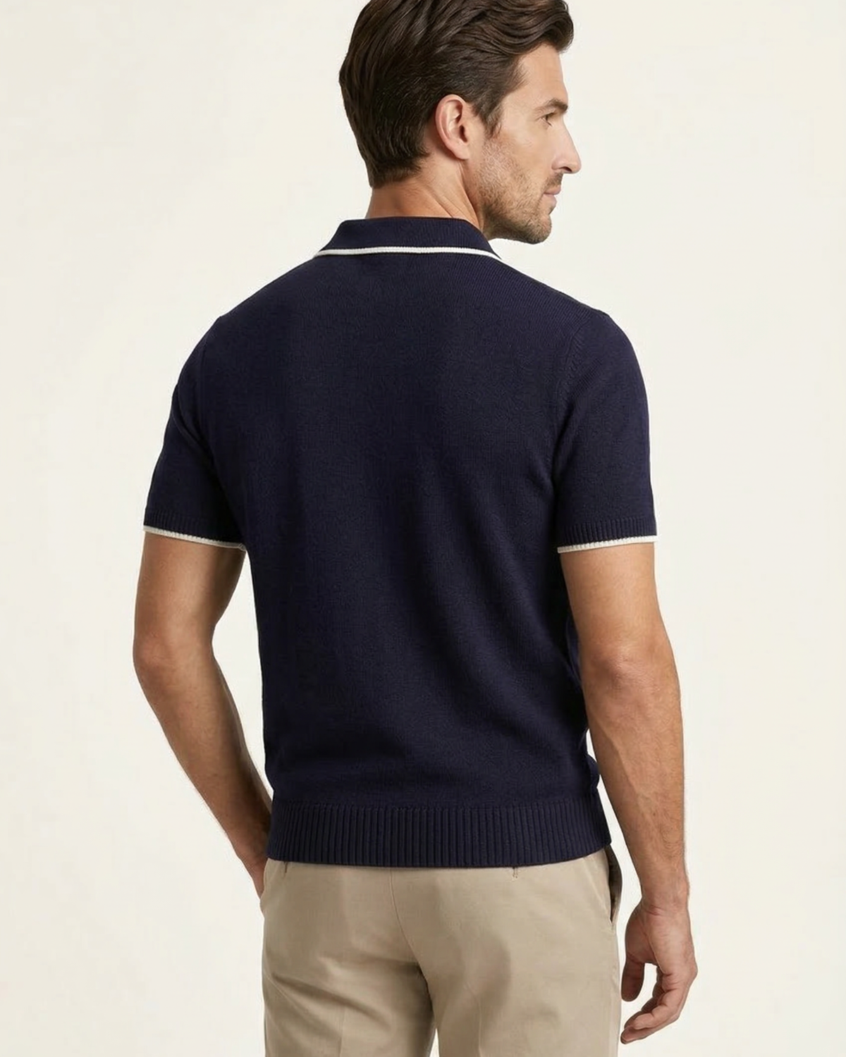 RIVARO KNITTED POLO - NAVY